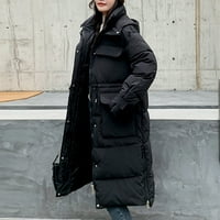 Kaputi za žene Ženski povremeni patentni patentni zatvarač Duga pamučna jakna na kapuljaču sa kapuljačom