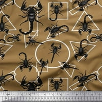 Soimoi Rayon Crepe Tkaninski geometrijski oblici i škorpion Insekti ispisani tkaninski dvorište širom