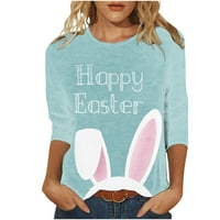 Jeashchat Uskršnje košulje za žene Bunny zečji jaje gnome Print ženski modni uskrsni dan tiskani majica