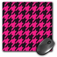 3Droza crno i ružičasti Houndstooth - veliki, jastučić miša, po