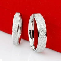 Yebay Muškarci Ženski vjenčani prsten od nehrđajućeg čelika mat prsten nakit par poklon-crna
