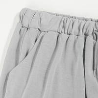 Huaai ženski povremeni džepni džepni džep sportske hlače 7-točke hlače ženske ležerne jogger hlače sivi