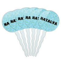 Natalya Cupcake Pickes Toppers - Set od - plave mrlje