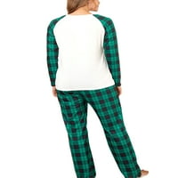 Glookwis Muška djeca Tops i hlače Noćna odjeća Mekana podudarna Porodična Pajamas Set Patchwork Provjeri