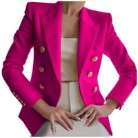Blazer jakne za žene, ženske ležerne bluže na dugim rukavima otvorenim prednjim gumbom Radni ured Blazer