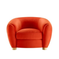 Fotelja akcent stolica, baršun, narandžasta, modernog savremenog urbanog dizajna, dnevni boravak hotelski