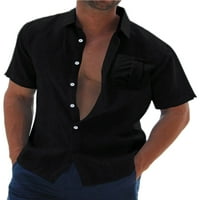 WRCNOTE MENS rever na vratu Down bluza s jednim grudima na plaži Čvrsta boja Majica Džebovi Decor Tee