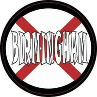 4in 2.5in Oval Alabaman zastava Birmingham naljepnica