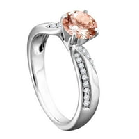 Mauli dragulji za angažovanje prstenova za žene 1. Carat Halo Interwlinirani dizajn morgatit i dijamantski