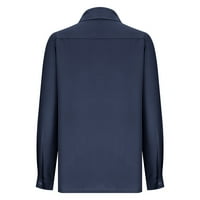 Lenago tunička bluza za žene plus veličine majica pune boje košulje V izrez labava bluza Longt rukav