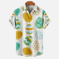 Uskršnje muške havajske majice Otvoreni prednji plus veličine kardigan gumb dolje majica casual rever