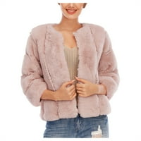 Ženski kaput plus veličina kratki kaput Topla modna jakna dugačak rukav toplo i mekane gornje odjeće