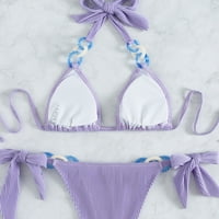 Odeerbi Dvije kupaći kostim za žene Modni čvrsti kolor print Split bikini minimalistički erogeni ukras