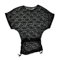 Ženska gotička labava fit lobanje print za plažu od plaže, crna, m
