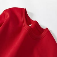 Džemper za žene ženske čirstmes ispisuju dukseru dugih rukava povremena bluza pulover dukseve za žene crvene m