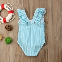 Imcute Djevojke za bebe prugara od ruffle kupaći kostimi, ljetna jednodijelna bikinska odjeća, dječje