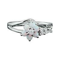 Srebrni legurski prsten dizajn cirkon cvijeća latica dragulja za žene za žene