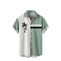 Havajske košulje za kuglanje za muškarce s kratkim rukavima dolje majica casual tropskog print plaže