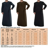Niuer muns thobe kaftan haljina muslimanska molitva rube casual majice Bluza s dugim rukavima Brown XL