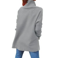 PEDORT Prevelizirani džemperi za žene Ležerne prilike s dugim rukavima Pletenje pulover Jumper Tops