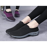 Oucaili ženske stane Neklizne tenisice klizne na casual cipelama prozračna udobna čarapa čarapa Radna šetnja cipelama crna 4.5