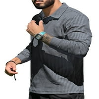 Zodanni mens vrhovi remel vrat T majice Redovna fit polo majica casual bluza Sportski pulover siva l