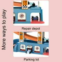 Yoododes Ramp Igračke s automobilima i trkačkim stazama Garaža i parkiralište pogodno za djecu