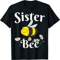 Sestra Bee Tee Funny Beeeper Floral Family Bee Rođendan Majica Crni medij