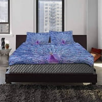 Posteljina set paun purple dvostruka površina dvostruke veličine sa jastukom za kućnu posteljinu ukras