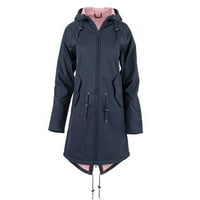 Outfmvch duksevi za ženske kišne jakne na otvorenom kapuljač kapuljača Vodootporni kaput dugi kaput