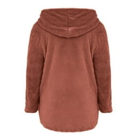 Slatki kardigani za žene gumb plišani vrhovi kaputić sa kapuljačom kaput zimska jakna ružičasta xxxl