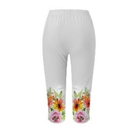 Tobchonp Nove ženske hlače kapri hlače moda harajuku cvjetni print sportski joga hlače slim fit visoke