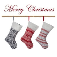 Božićne čarape, Fau fur manžetna Xmas čarape za čarape