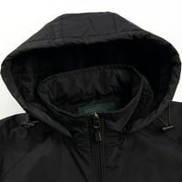 Muški zimski kaputi - Turtleneck Anorak s dugim rukavima, čvrsti vanjski vodootporni topli puni zip, za jesen zimsku crnu XL