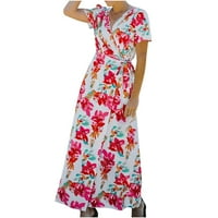 Fengqque Plus size Ženske ljetne haljine Loop Flow Fliet Pleats Bohemian Elegantske djevojke Doll haljine