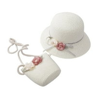 Osklađene djevojke 2- starosne šešir za slamu Turizam sunčani šešir Cvjetni dječji šešir i torba