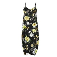 Ljetne haljine za žene plus veličine bez rukava s rukavima Cvjetni uzorak haljina V-izrez midi fit i