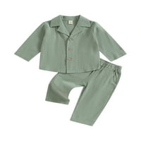 Gwiyeopda Toddler Baby Boy Outfit Set Dugme s dugim rukavima Down Majica TOWS Hlače Djeca 1- y