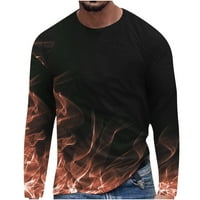 Lilgiuy New Fashion Muški dugi rukav 3D majica sa labavim okruglim vratom Pulover podloge Top bluze