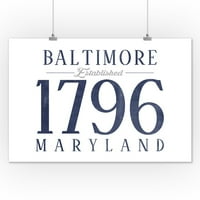 Baltimore, Maryland - uspostavljen datum - Lintena Press Artwork