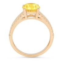 2.32ct ovalni rez žuti prirodni citrinski 18K žuti zlatni angažman prsten veličine 9