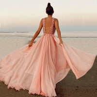 Maturalne haljine za žene vjenčanje gost casual moda elegantna rukava tanka čvrsta boja vjenčani dugi