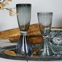 Decmode moderno stil sive staklene vaze, 6 w, 23 h
