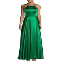 & ADAM Womens Green Spaghetti remen u punoj dužini + Flare Formalna haljina 4