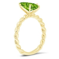 2.0ct Marquise rez zeleni prirodni peridot 14k žuti zlatni godišnjički angažman prsten veličine 6