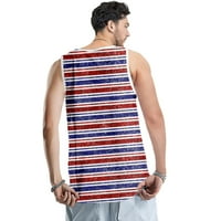 Majica bez rukava 4. jula, muškarci okrugli vrat bez rukava3D print T majice Funny pokloni majice muškarci