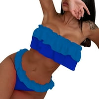 Aaimomet ženska bikini dame Split kupaći kostim bez kupaćih bikinija, plavi l