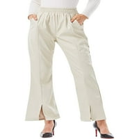 Asoul ženska kožna runa obloge casual pantalone podijeljene hlače s bljeskalicama s džepovima
