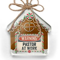 Ornament tiskan jednostrani pastor upozorenja na radu Vintage Fun Potpiši posao Božić Neonblond
