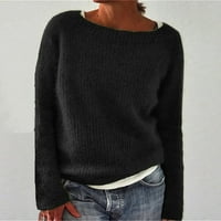 Ženski pulover Dukseteri Žene Ležerne prilike sa čvrstim pletenim džemper s dugim rukavima Bluza Labavi